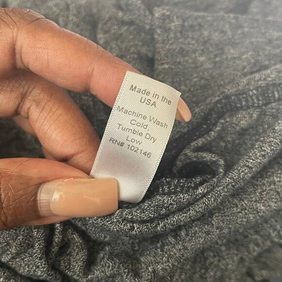 Michael Stars Surplice Top Womens O/S Heather Gray Classic Casual Basic Simple - Picture 5 of 7